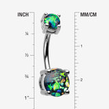 Detail View 1 of Opal Sparkle Prong Set Belly Button Ring-Black