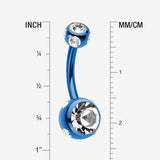 Colorline Aurora Gem Ball Steel Belly Button Ring-Blue/Clear
