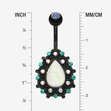 Detail View 1 of Colorline Eirene Opal Belly Button Ring-Black/Aurora Borealis