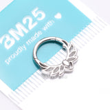 Detail View 4 of Divine Leaflet Steel Clicker Hoop Ring