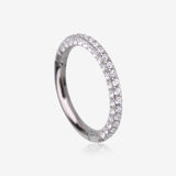 Implant Grade Titanium Brilliant Sparkle Pave Encircle Clicker Hoop Ring-Clear Gem