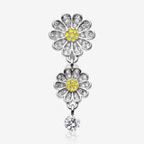 Daisy Glam Multi-Gem Reverse Belly Button Ring