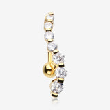 Golden Journey Sparkle Reverse Belly Button Ring