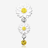 Beach Sunflower Reverse Belly Button Ring