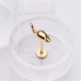 Detail View 1 of Golden Charming Little Mouse Top Internally Threaded Labret Flat Back Stud