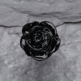 Detail View 2 of Dainty Rose Cartilage Earring-Black