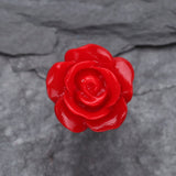 Detail View 2 of Dainty Rose Cartilage Earring-Red