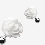 Detail View 1 of Dainty Rose Cartilage Earring-White