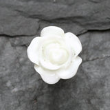 Detail View 2 of Dainty Rose Cartilage Earring-White