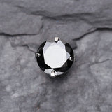 Detail View 2 of Round Gem Crystal Cartilage Earring-Black