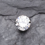 Detail View 2 of Round Gem Crystal Cartilage Earring-Clear Gem