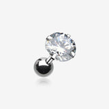 Round Gem Crystal Cartilage Earring-Clear Gem