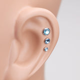 Detail View 2 of Gem Sparkle Cartilage Tragus Earring-Aqua