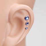 Detail View 2 of Gem Sparkle Cartilage Tragus Earring-Blue