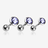 Detail View 1 of Gem Sparkle Cartilage Tragus Earring-Tanzanite