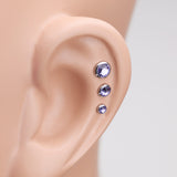 Detail View 2 of Gem Sparkle Cartilage Tragus Earring-Tanzanite