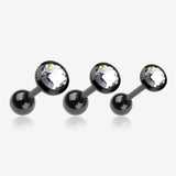 Detail View 1 of Colorline Gem Sparkle Cartilage Tragus Earring-Black/Clear