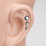 Detail View 2 of Colorline Gem Sparkle Cartilage Tragus Earring-Black/Clear