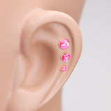 Detail View 2 of Golden Opal Sparkle Cartilage Tragus Earring-Pink