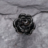 Detail View 2 of Colorline Steel Rose Cartilage Earring-Black