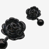 Detail View 1 of Colorline Steel Rose Cartilage Earring-Black