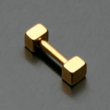 Detail View 1 of Golden Square Cartilage Tragus Barbell-Gold