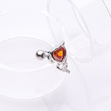 Detail View 1 of Tailed Devil's Heart Sparkle Cartilage Barbell Earring-Red