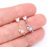 Detail View 3 of Golden Adorable Floating Bear Heart Balloon Sparkle Cartilage Barbell Earring-Pink