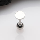 Detail View 1 of Flat Circle Top Cartilage Tragus Barbell Earring