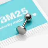 Detail View 2 of Flat Circle Top Cartilage Tragus Barbell Earring