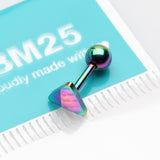 Detail View 2 of Colorline Flat Triangle Top Cartilage Tragus Barbell Earring