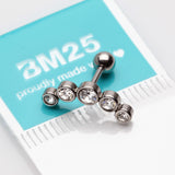 Detail View 2 of Journey Sparkle Curve Cartilage Tragus Barbell Earring-Clear Gem