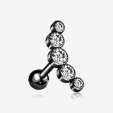 Blackline Journey Sparkle Curve Cartilage Tragus Barbell Earring