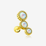 Golden Fire Opal Bubble Trio Sparkle Cartilage Tragus Barbell Earring