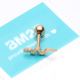 Detail View 3 of Golden Snake Swiggle Steel Cartilage Tragus Barbell Stud