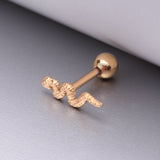 Detail View 1 of Golden Snake Swiggle Steel Cartilage Tragus Barbell Stud