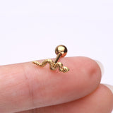 Detail View 2 of Golden Snake Swiggle Steel Cartilage Tragus Barbell Stud