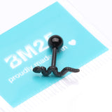 Detail View 3 of Blackline Snake Swiggle Steel Cartilage Tragus Barbell Stud