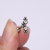 Detail View 2 of Bali Beads Arch Sparkle Cartilage Tragus Barbell Stud-Clear Gem