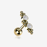 Golden Bali Beads Arch Sparkle Cartilage Tragus Barbell Stud