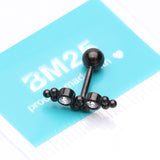 Detail View 3 of Blackline Bali Beads Arch Sparkle Cartilage Tragus Barbell Stud-Clear Gem