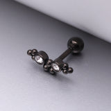 Detail View 1 of Blackline Bali Beads Arch Sparkle Cartilage Tragus Barbell Stud-Clear Gem