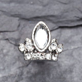 Detail View 2 of Tiara Crown Cartilage Earring-Clear Gem