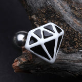 Detail View 1 of Urban Diamond Cartilage Tragus Earring-Black