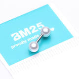 Detail View 2 of Luster Pearlescent Ball Steel Cartilage Tragus Barbell