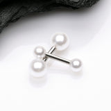 Detail View 1 of Luster Pearlescent Ball Steel Cartilage Tragus Barbell