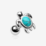 Marine Turtle Turquoise Stone Cartilage Tragus Earring