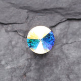 Detail View 2 of Pointy Faceted Crystal Cartilage Earring-Aurora Borealis