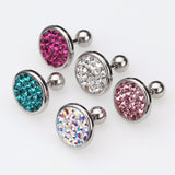 Multi-Gem Sparkle Multi-Gem Round Cartilage Earring-Pink