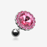 Studded Gem Crystal Cartilage Earring-Pink
